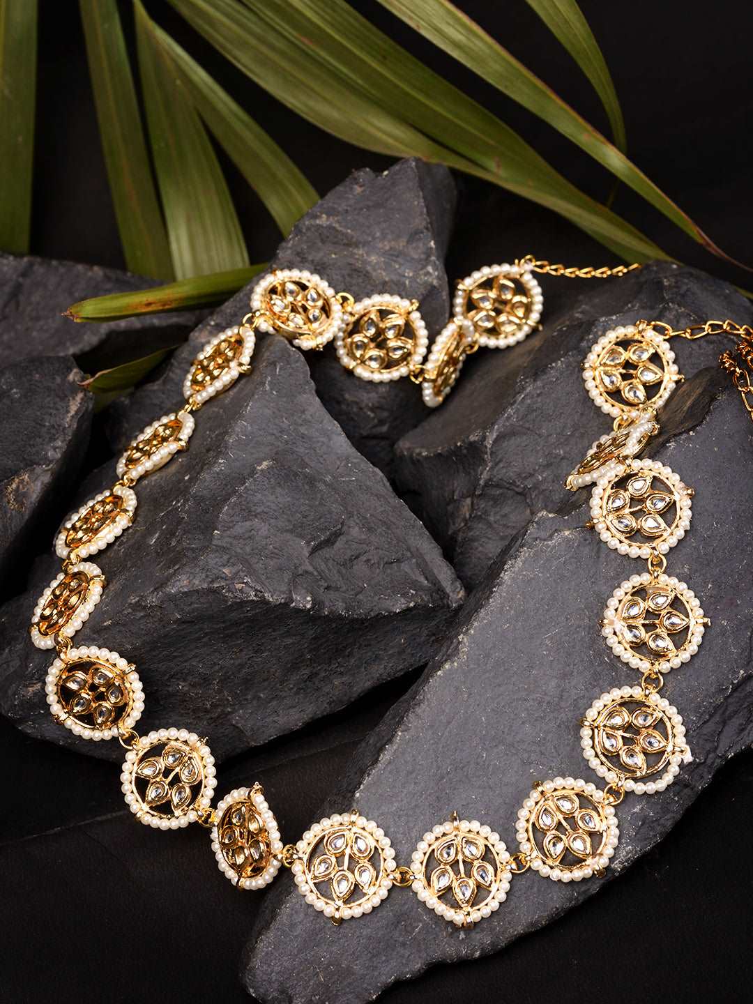 Gold Plated Kemp stone studded Pearl Beaded Kamarbandh, zaveri pearls, sale price rs, sale price, sale gold plated, sale gold, sale, rubans, ring, regular price, priyassi jewellery, kushal's